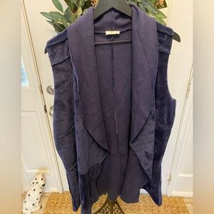 Super Soft Fuzzy Waterfall Open Front Vest L XL